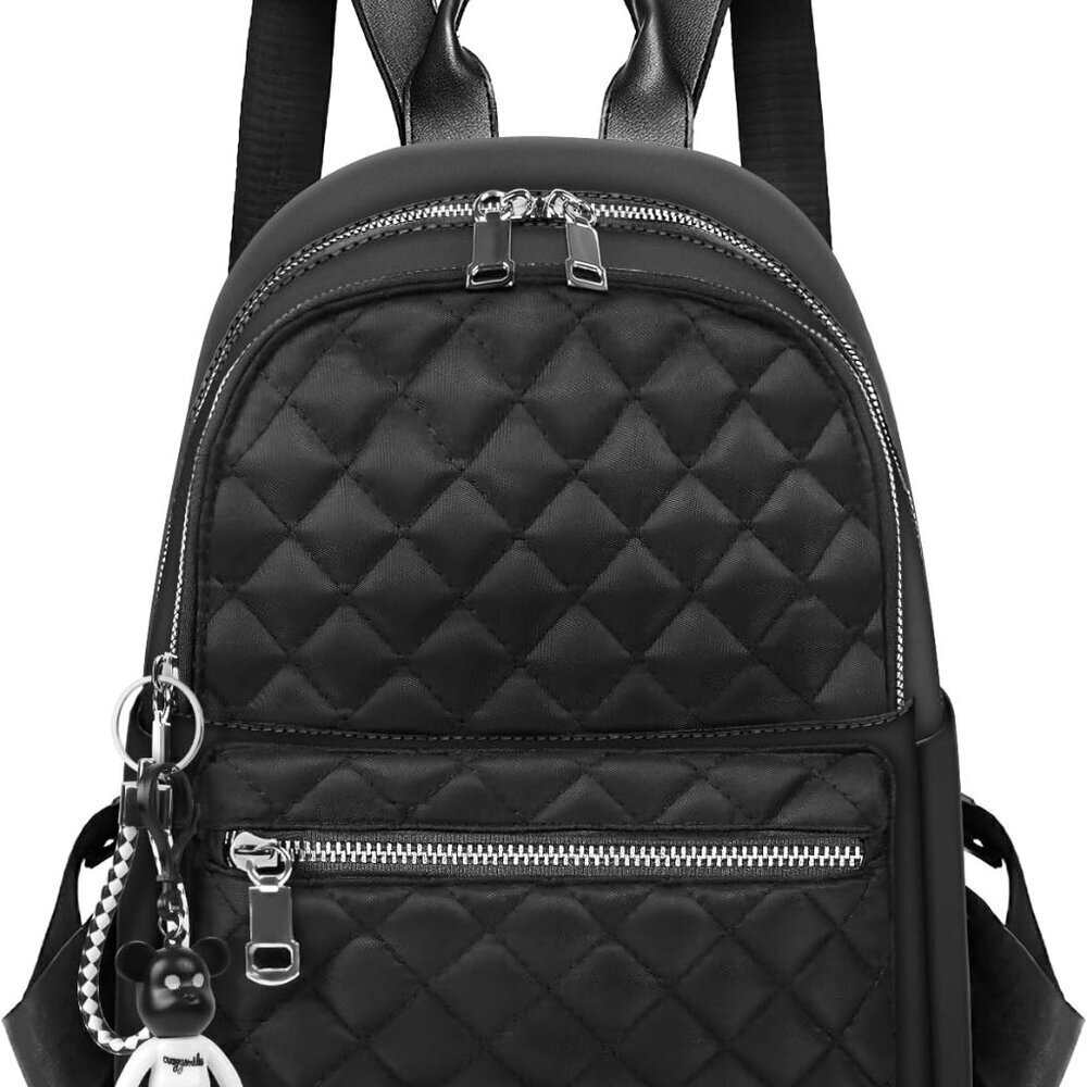 Women’s Nylon Small Daypack Quilted Trendy Casual Travel Anti-Theft Backpack